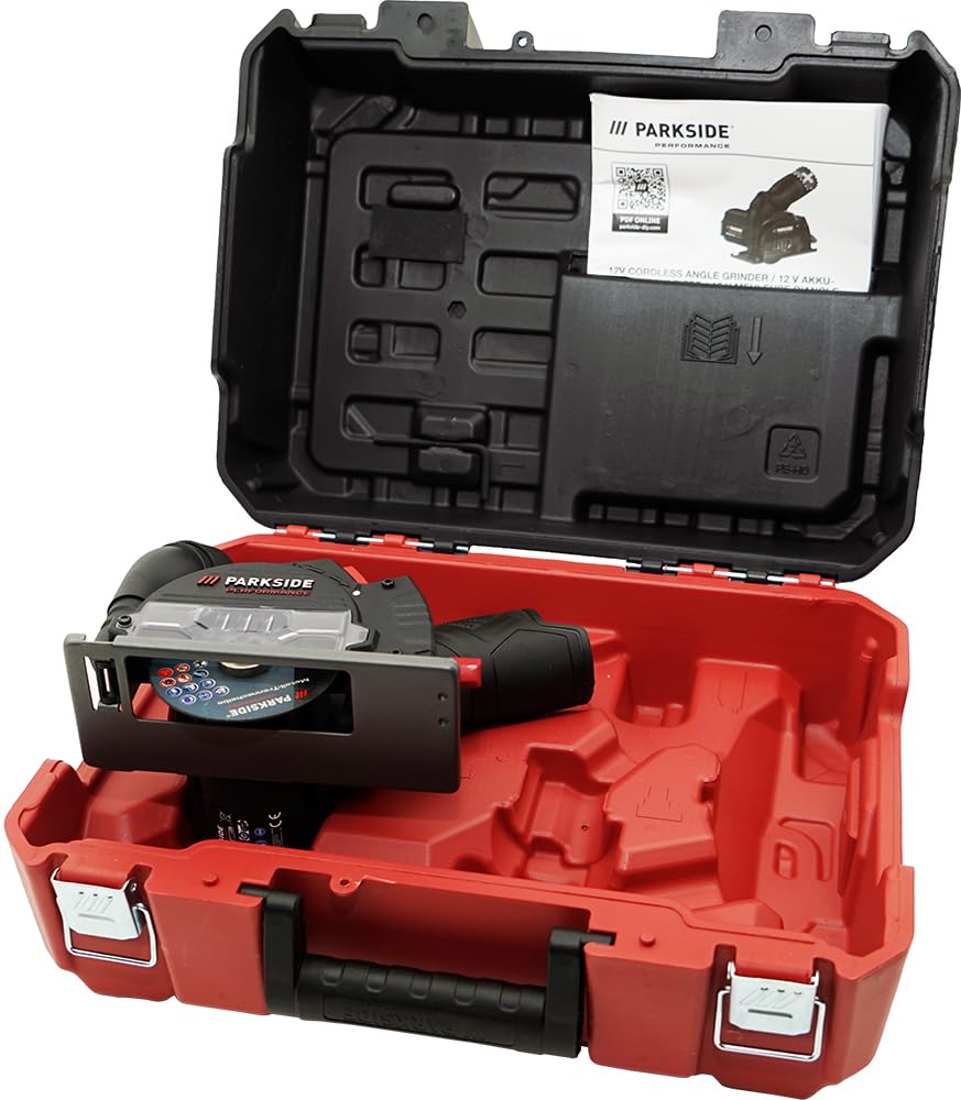 HEADNMORE® Bundle Parkside Performance PPWSA 12 - Amoladora angular con batería (12 V, incluye llavero)