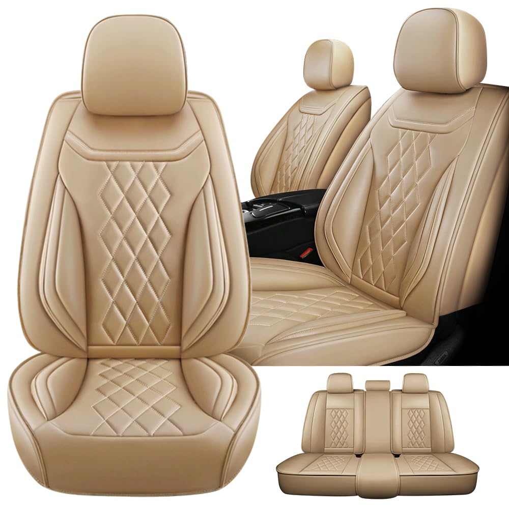 5 Seat Covers for Nissan Rogue 2008-2024 Nappa Leather Car Seat Covers Car Seat Cushions Waterproof Soft Car