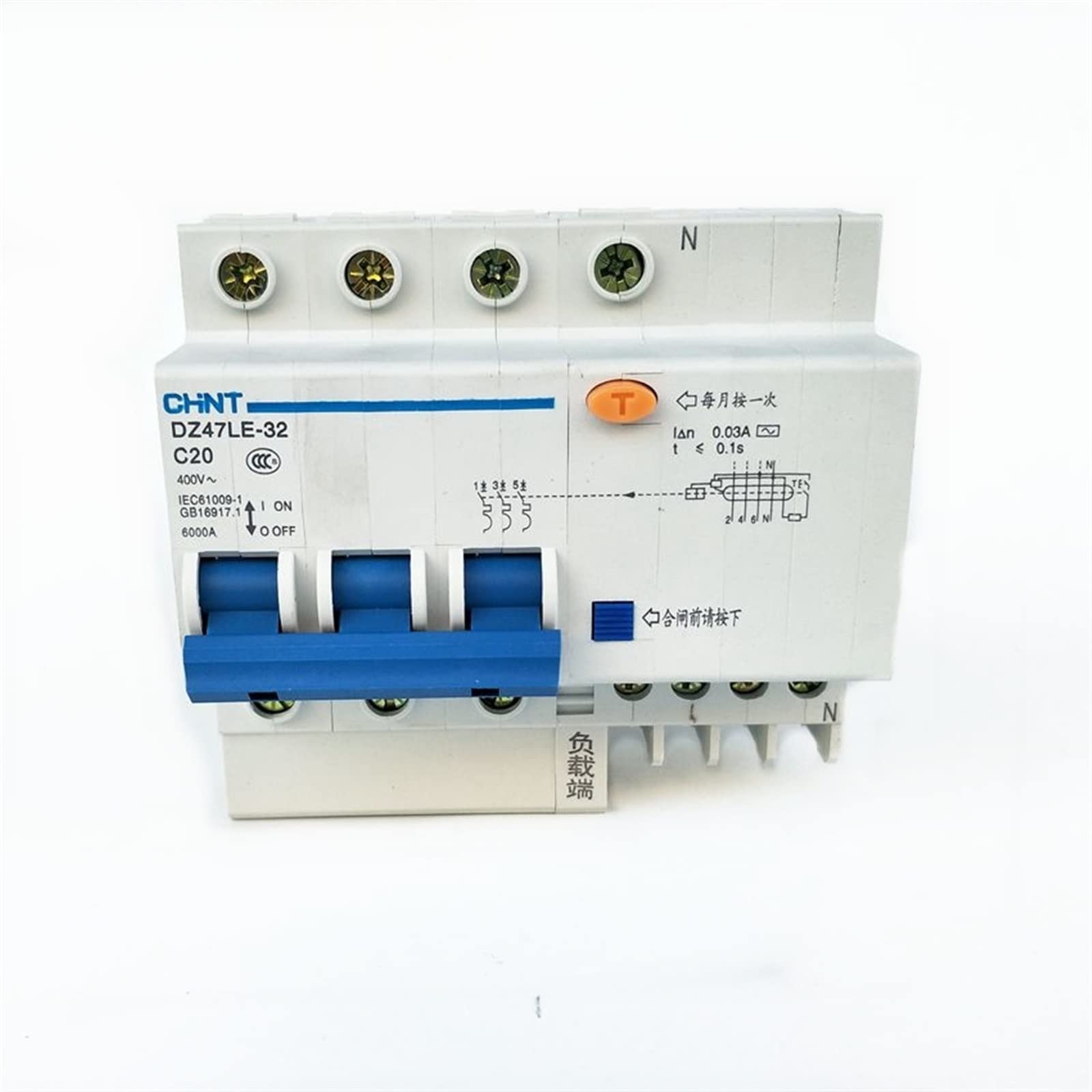 Disjoncteur différentiel DZ47LE-32 tétrapolaire courbe C pour tableau électrique