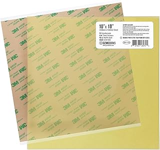 Gizmo Dorks PEI Sheet 10" x 10" (254mm x 254mm) 1mm Thick 3D Printer Build Surface with 3M 468MP Adhesive, Made in The USA