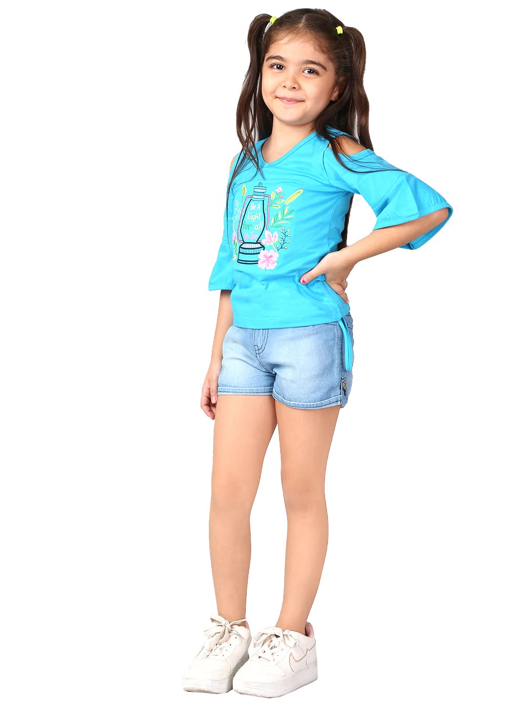 Naughty Ninos Girl’s Polyester Top And Shorts Clothing Set offers donot miss Naughty Ninos Girl’s Polyester Top And Shorts Clothing Set offers donot miss