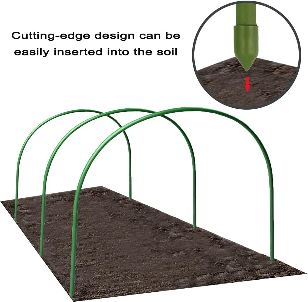 10 Pcs Garden Greenhouse Hoops, 19.7"x18.9" Dia.11mm Garden Tunnel Hoops for Raised Beds Row Cover - Rust Free Plant Cover Support Chicken Tunnel Garden Netting Frame : Patio, Lawn & Garden