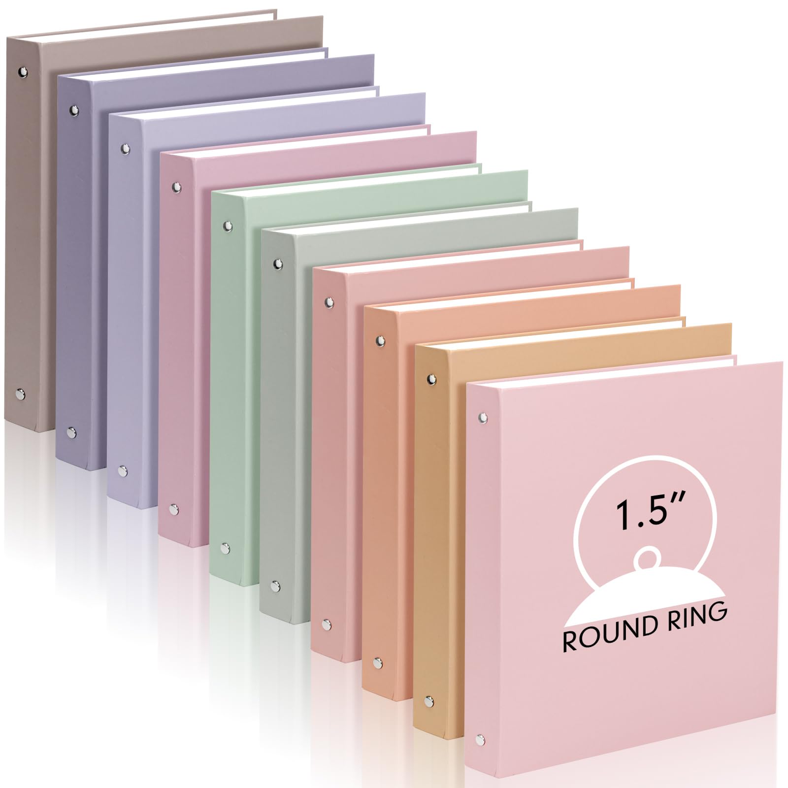Ctosree 10 raccoglitori colorati a 3 anelli con 2 tasche, con copertina rigida, per fogli sfusi da 28 x 21,6 cm, per ufficio, 10 colori (3,8 cm, colore fantasy)