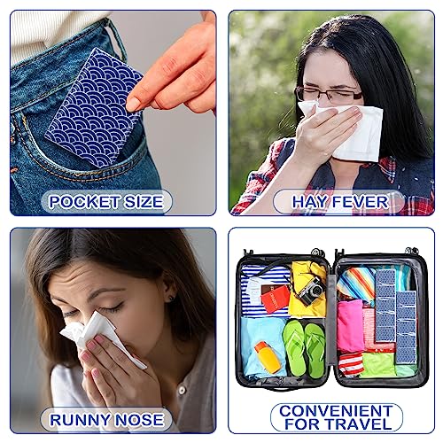 Image of Ctosree 50 Pack Japanese Pocket Tissues Travel Packs Bulk 500 Sheet Small Tissues Pocket Packs Party Favors 3 Ply Mini Individual Travel Size for Allergy Camping