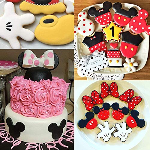 8 Pieces Mouse Cookie Cutters,Themed of Mickey Minnie Mouse Shaped Biscuit Mould, Stainless Steel Cake Cutter Set Baking Molds