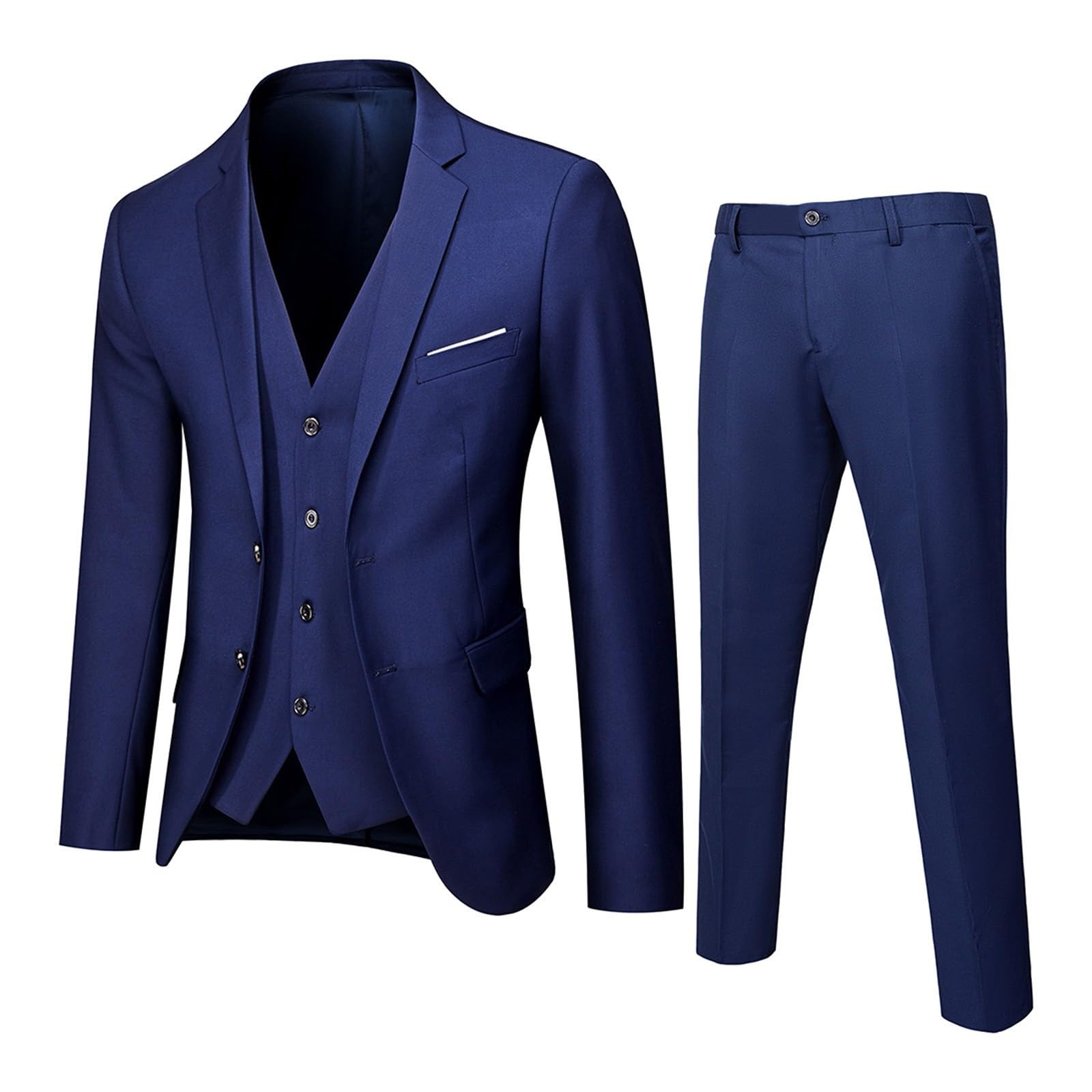 Traje de Hombre Slim 3 Piezas Traje de Negocios Boda Fiesta Chaqueta Chaleco y Pantalones Animales Adulto