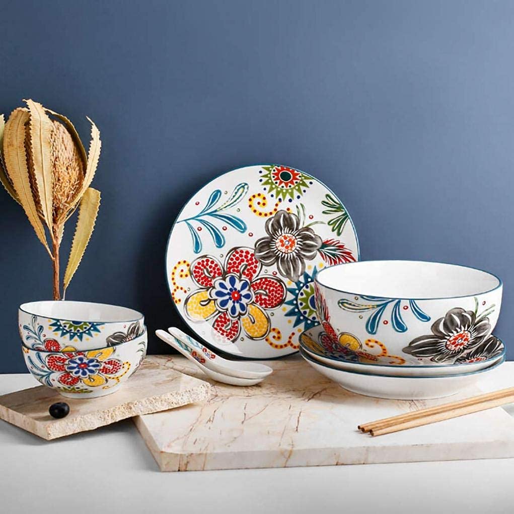 Amazon.co.jp: 皿/プレート/ボウル セット、美しい花柄磁器ディナー