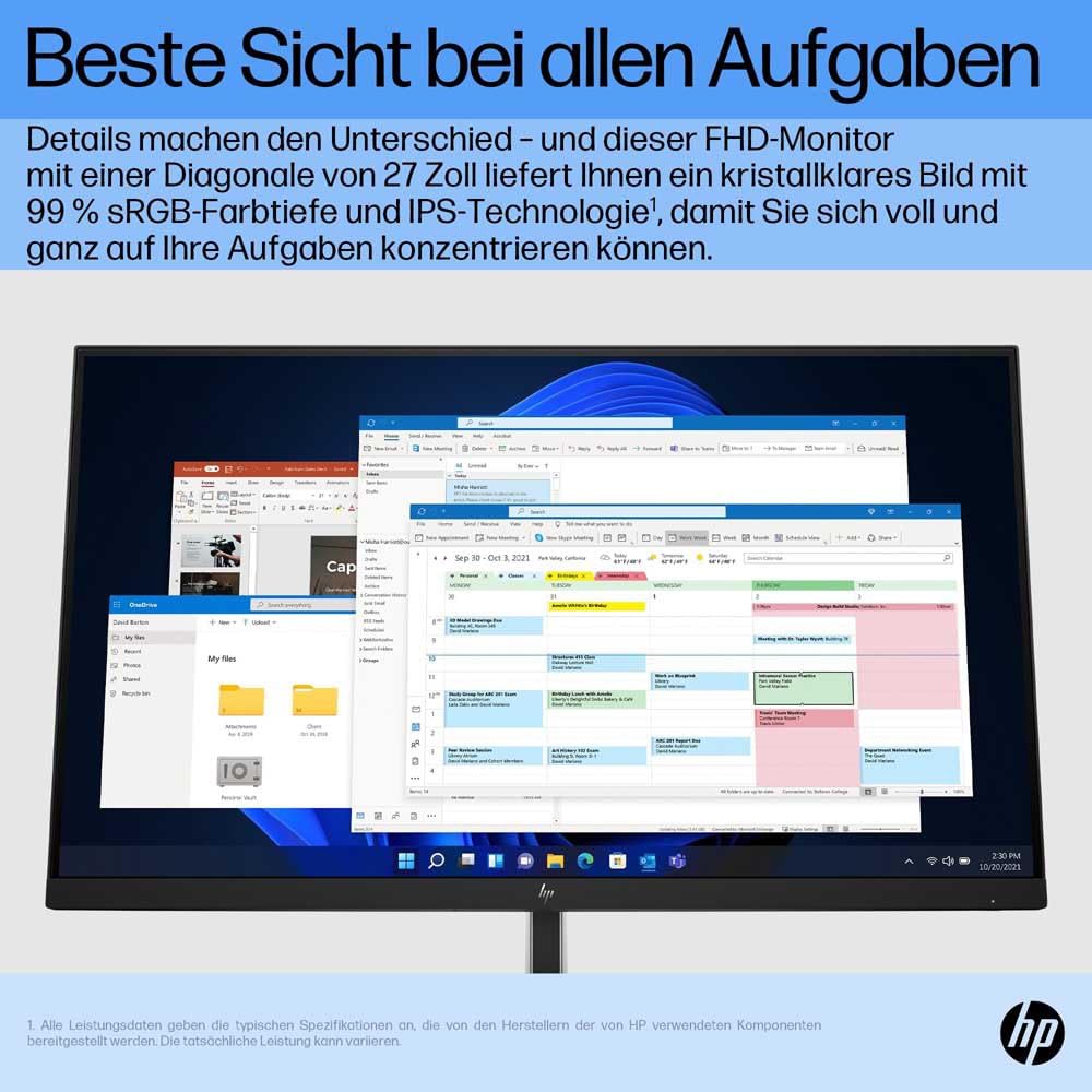 HP E27 G5 27 inch 1920 x 1080 Full HD IPS Monitor Aspect Ratio 16