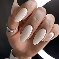 Vista 18 de Uñas postizas a presión marrón café, uñas postizas medianas de almendra, color sólido, cobertura completa, uñas postizas artificiales brillantes