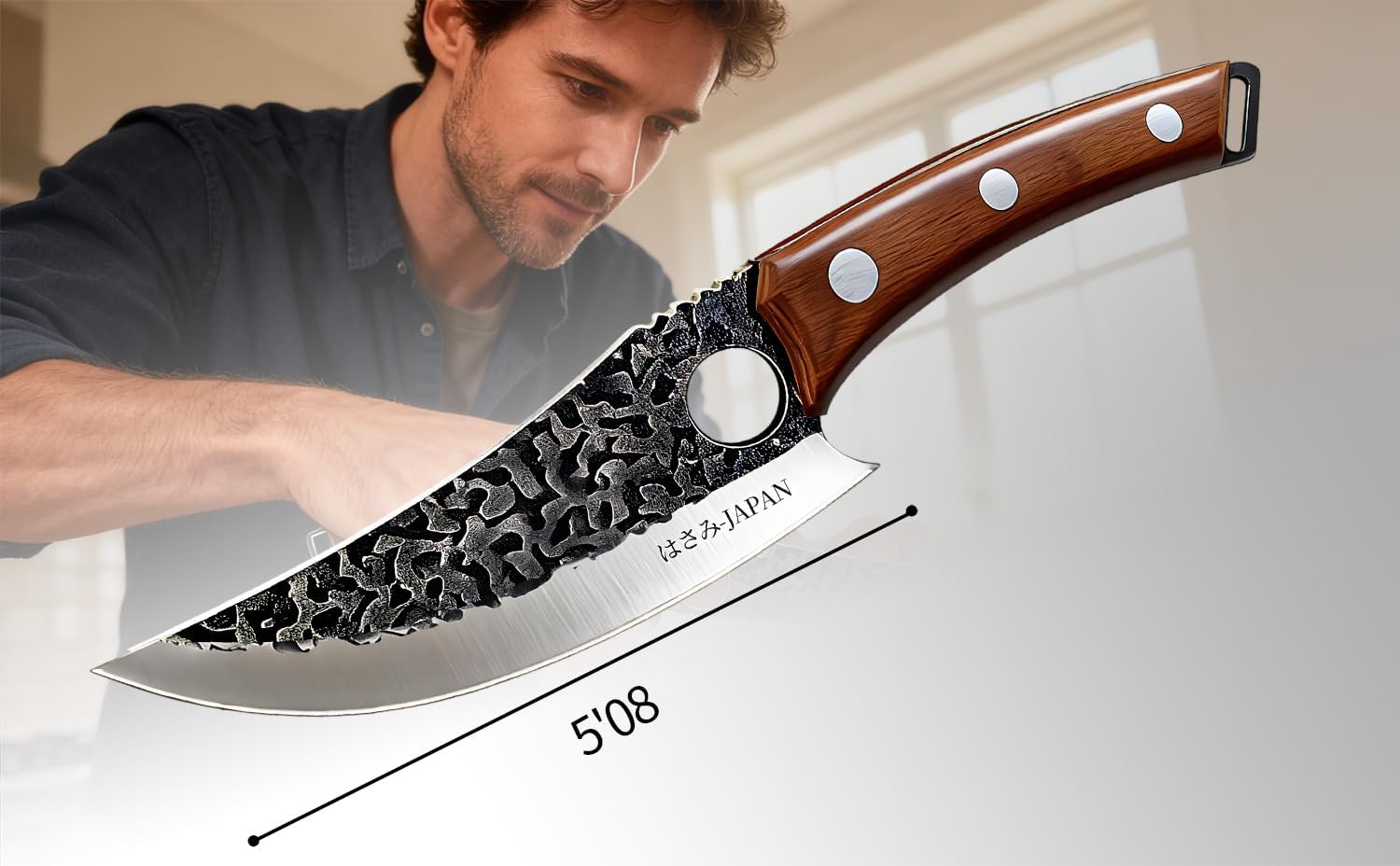 Viking Knife, Butcher Knife Set Hand Forged Boning Knives, Japanese Serbian Chef knives Kitchen Chopping for Meat Cutting Chefs Cleaver Camping Cooking, BBQ, Gifts for Men