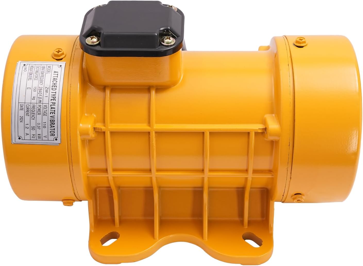 370W Vibration Motor 2840RPM Concrete Cement Intensive Vibrator Motor 110V 50Hz Industrial Vibration Motor Aluminum Alloy Concrete Compressor Vibration Motor (Yellow)