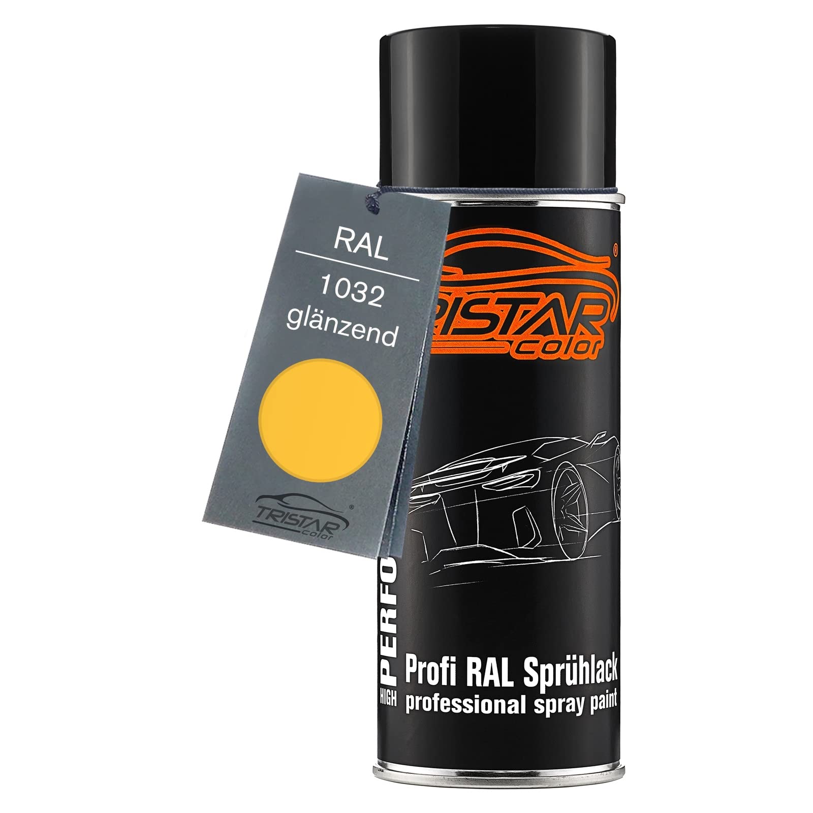 Alex Flittner Designs RAL Lack Spraydose 3er Pack Autolack Sprühdose Glänzend Buntlack Alle RAL FARBEN (RAL1032 GINSTERGELB