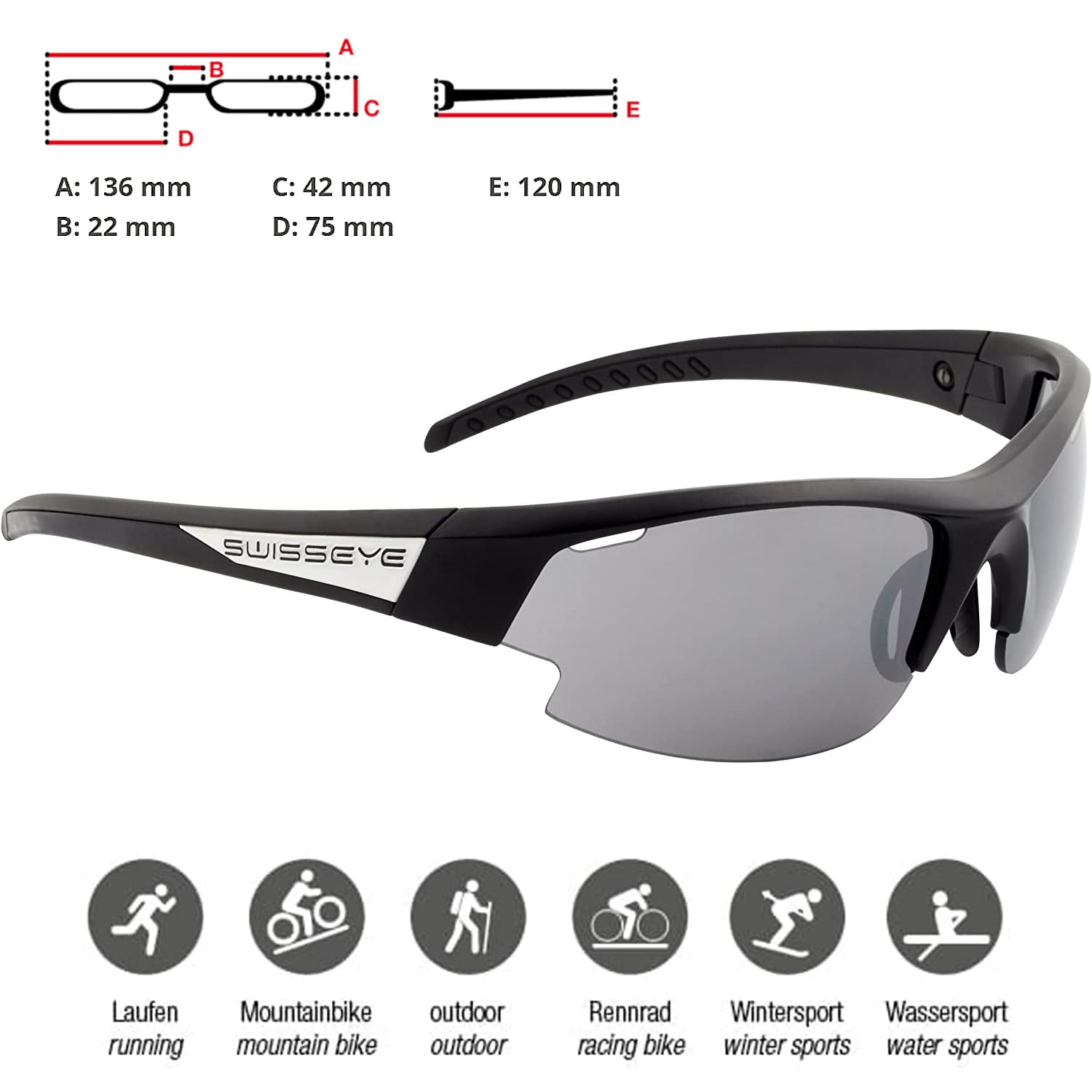 SWISSEYE Unisex Gardosa Re+ Sportbrille