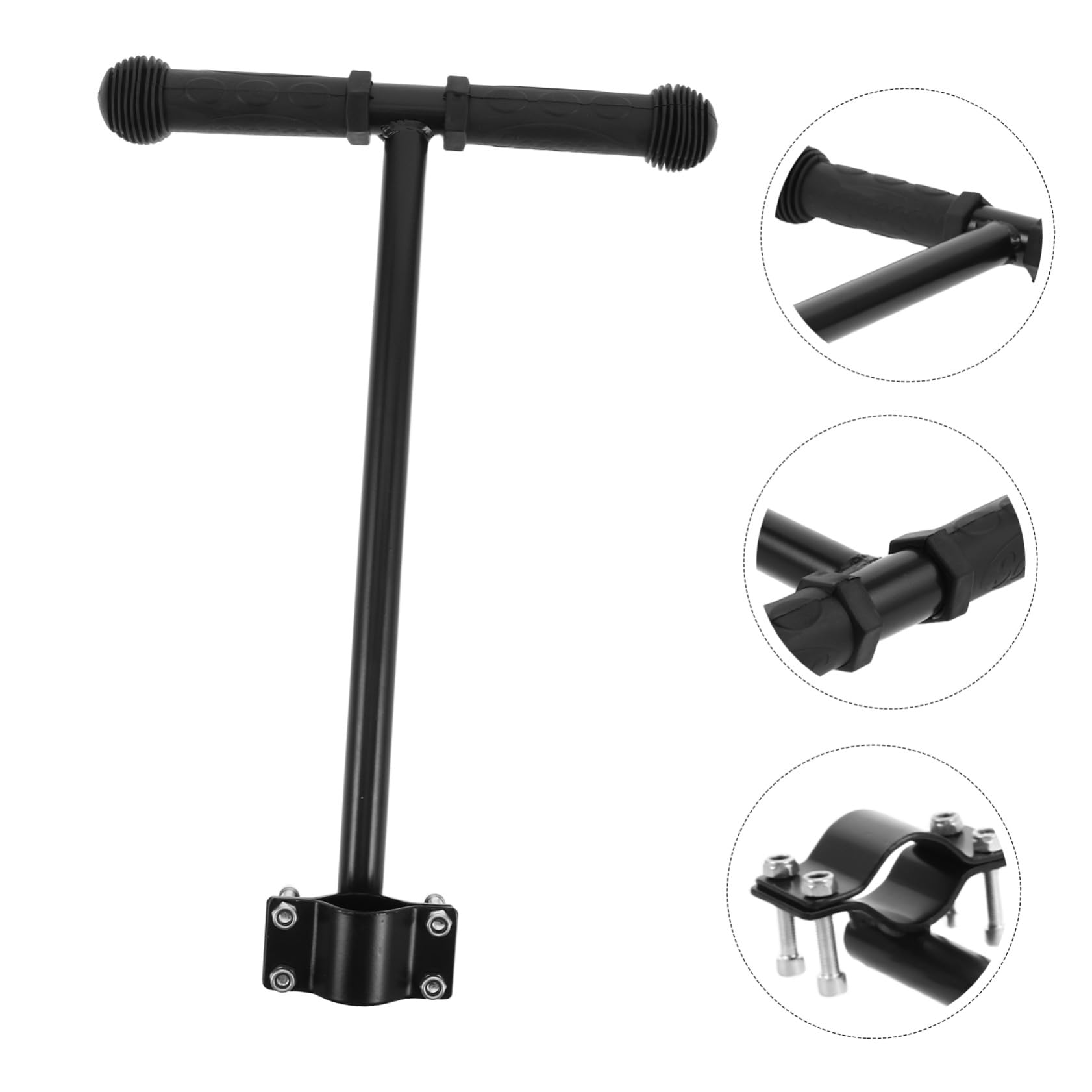 Barre Extension pour Poussette Poignée Ergonomique en Acier Inoxydable et Plastique, Diamètre 1,18 pour Chariot et Wagon, Installation Facile pour Promenades et Courses