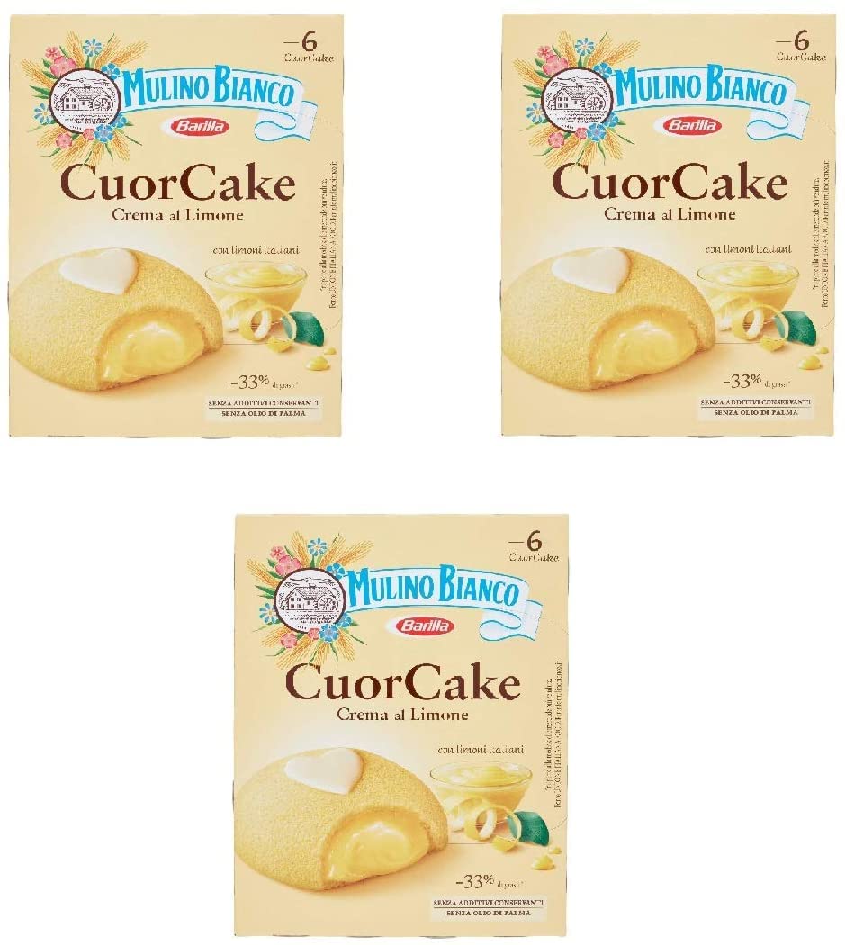 Zeus Party Box di Cuor Cake Mulino Bianco con Crema al Limone No Additivi No Conservanti Merenda Buona e Golosa (3 pacchi)