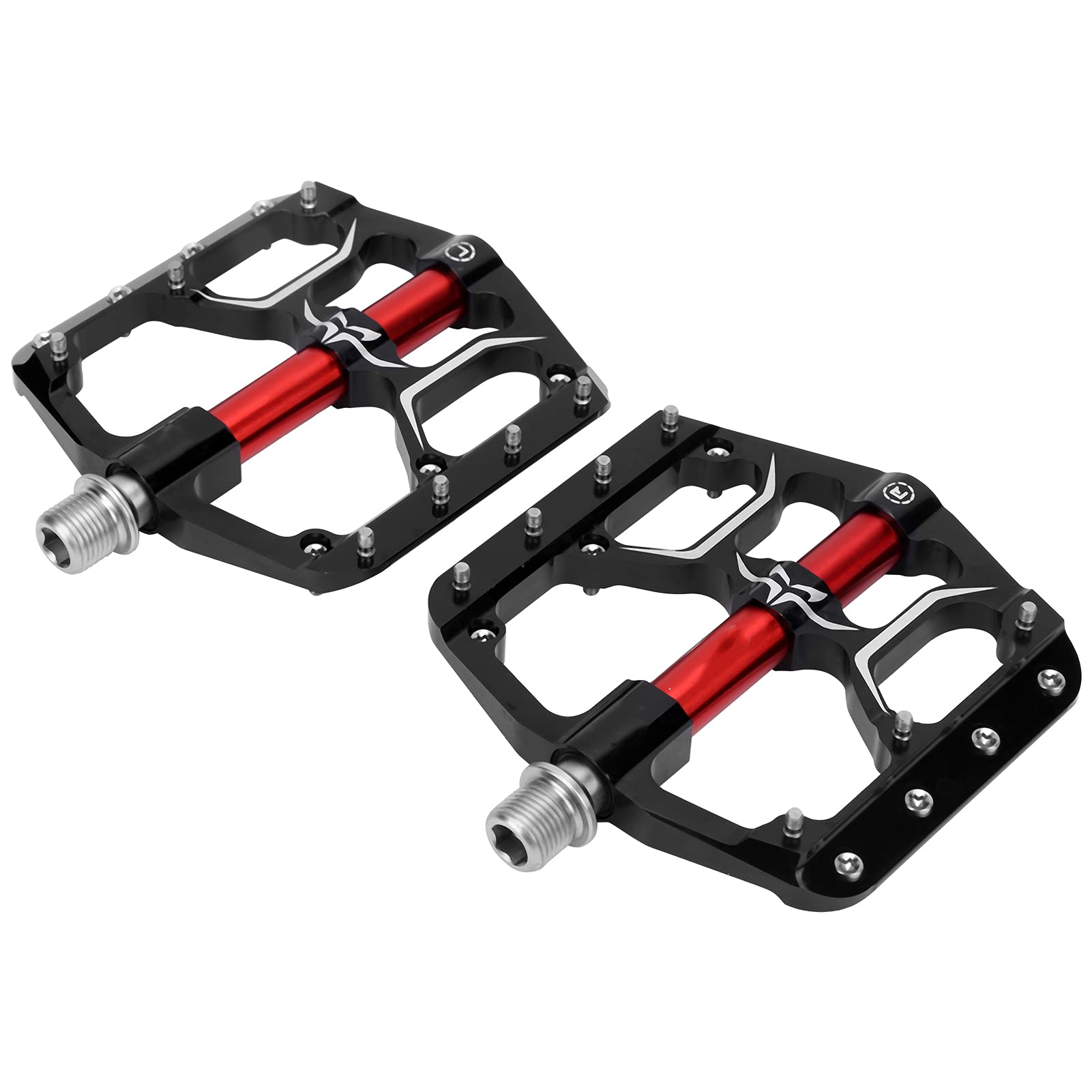 HUIOP Pedal de Bicicleta Pedal de Plataforma 3 Rodamientos Acero Al Cromo Molibdeno Duradero para Ciclismo Negro 120 X 105 Mm