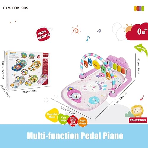 Miniatura 3 de Gimnasios de Juego para Bebés con Alfombrillas, Alfombrilla de Gimnasio con Piano de Juego, Alfombrilla de Actividad para Tiempo Boca Abajo con 5