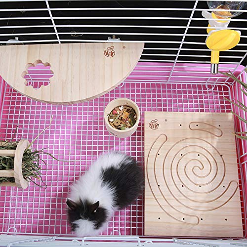 Image of Litewoo Rabbit Scratch Board Foot Pad Mat Chew Toy Grinding Claws Teeth Natural Wood for Small Animal Rabbit Hamster Chinchilla Guinea Pig Ferret Gerbil Bunny Rat Cage Accessories (A)