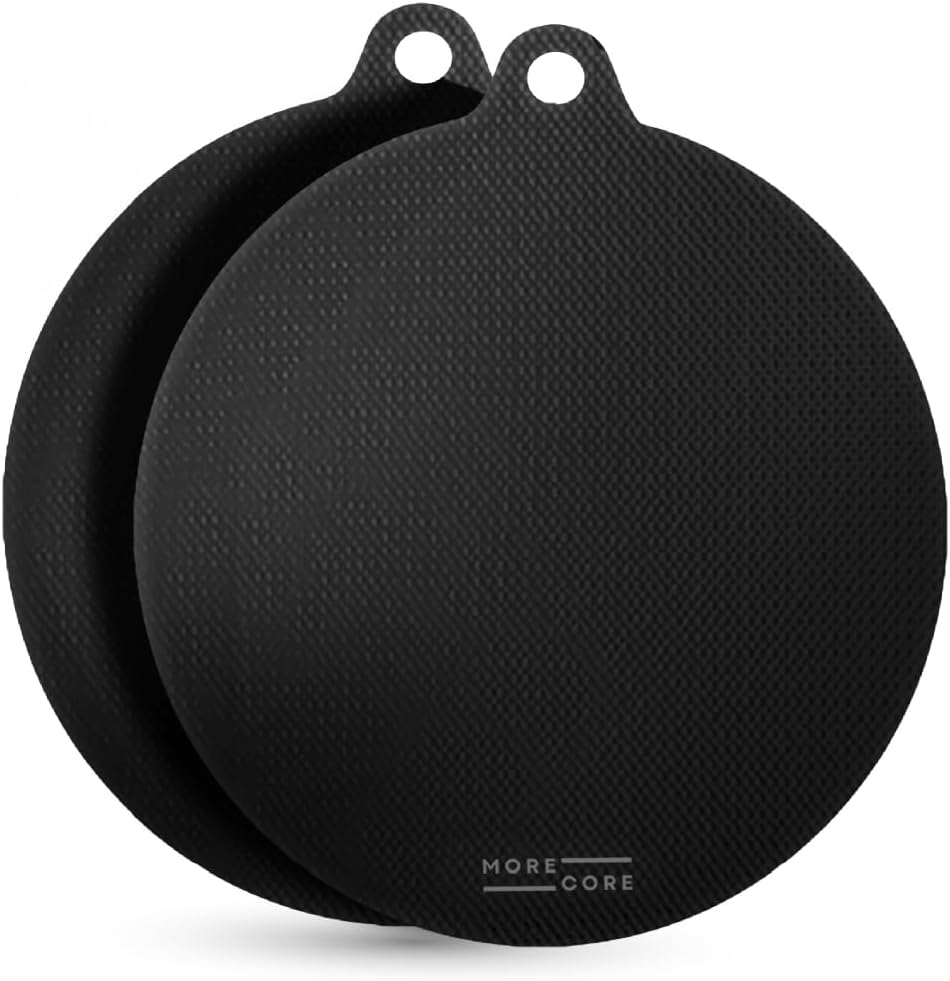 MoreCore Induction Mat, Black, 2 Pack, Non-Slip, Heat Resistant Up to 240°C, Dishwasher Safe, Multi-Functional, Round, 2X 8.66