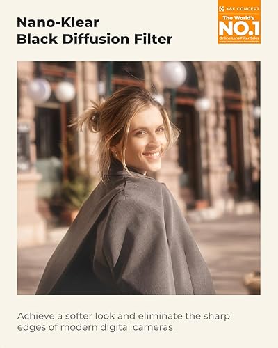 Miniatura 2 de K&F CONCEPT Filtro de difusión negro de 62 mm, filtro de efecto cinemático de niebla con 18 capas multicapa para fotografía de video/vlog/retrato