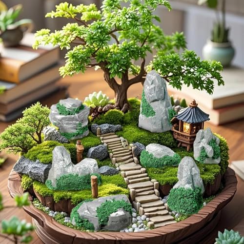 Warmtree 10 peças de pedras de diorama pedra falsa estátua de pedra em miniatura para suprimentos de