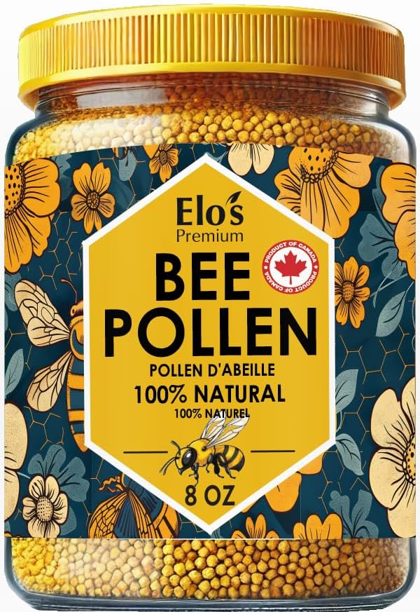 Bee Pollen 8oz 250g– (PRODUCT OF CANADA) 100% Natural Wildflower Canadian Pollen Granules BY ELO’S PREMIUM