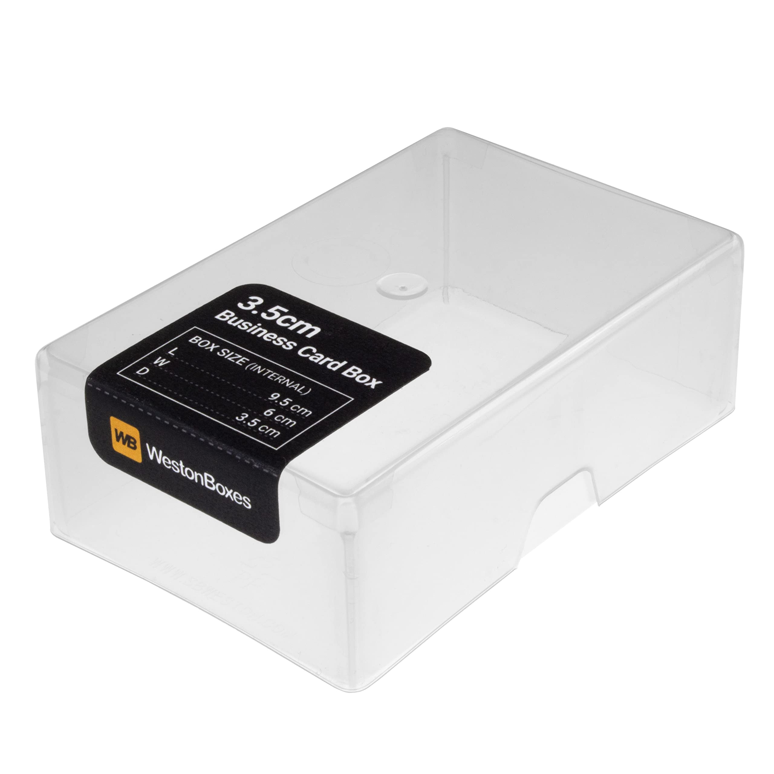 WestonBoxes Plastic Business Card Boxes - Holds 125 Business Cards - 35mm Deep (Clear, Pack of 250) โ image 1