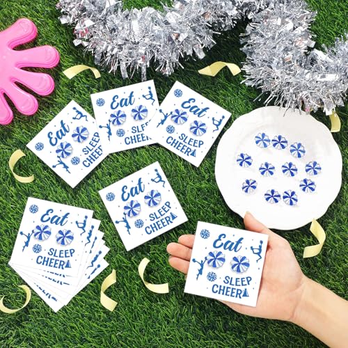 Nosiny 12 Pairs Cheer Team Gifts Bulk 20mm Blue Cheerleader Gift Earrings Cheer Party Favors Acrylic Glitter Stud Hypoallergenic Silver Plated Earring for Team Women Coach3
