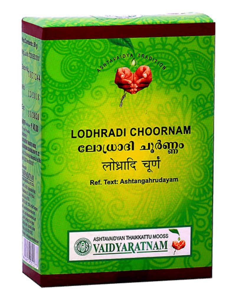 Vaidyaratnam Lodhradi Choornam 50 GM (Pack of 2) with Dwakan Yashtimadhu Ghanvati-image-40