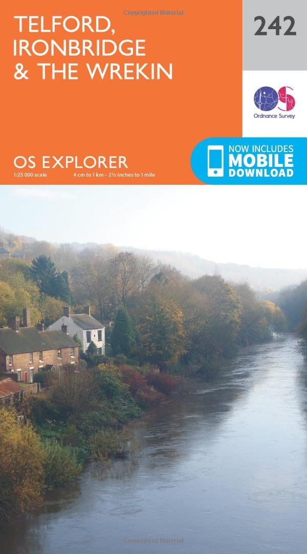 Telford, Ironbridge & The Wrekin Map | Ironbridge Gorge | Ordnance Survey | OS Explorer Map 242 | England | Walks | Hiking | Maps | Adventure