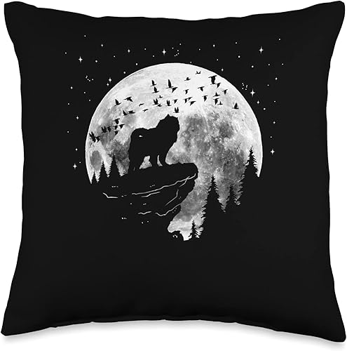 Chow Chow Dog Breed Night Stroll Dog Owner Throw Pillow, 16x16, Multicolor