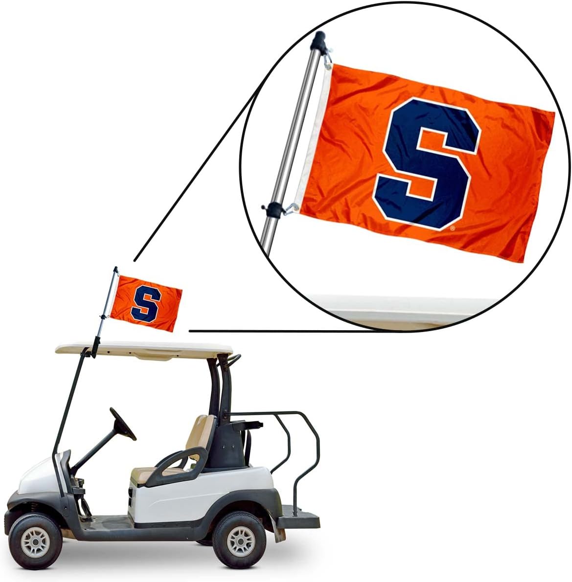 College Flags & Banners Co. Syracuse Orange Boat, Mini Flag and Flag Pole Holder Mount Set
