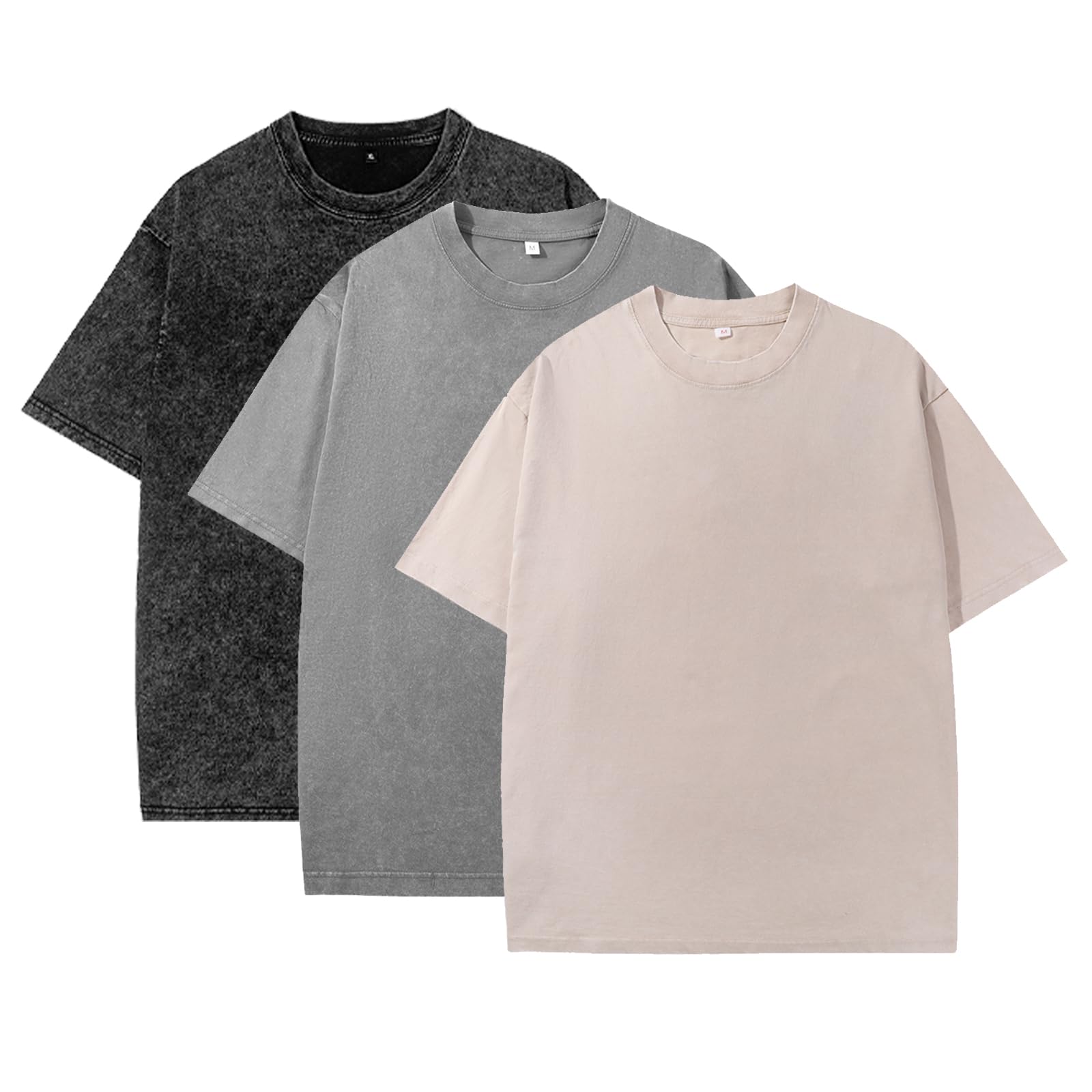 Eadali Men’s Oversized T-Shirts Washed Cotton