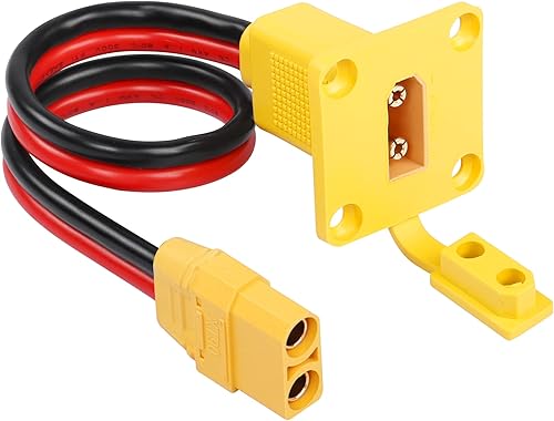 CERRXIAN Cable de panel de montaje macho a hembra XT90 de 1 pie y 10 AWG XT90 macho con panel Mout a cable hembra para batería RC Lipo FPV Drone -