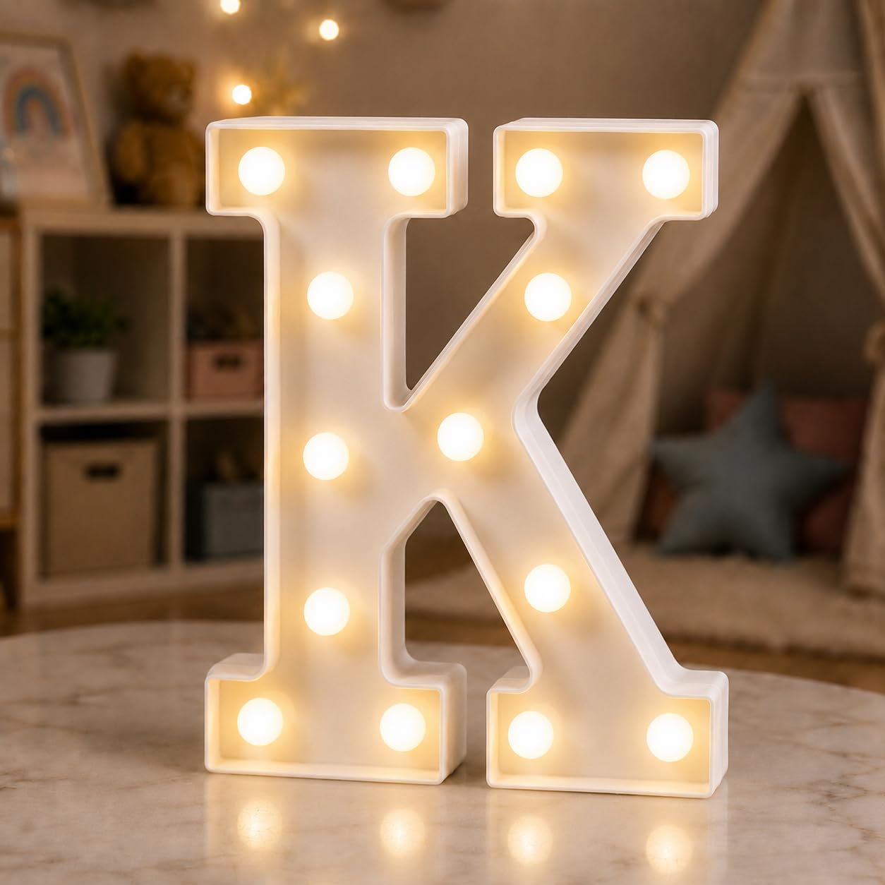 HXWEIYE Light Up Letters K, 8.58 Inch Battery Opearted, 14 LEDs