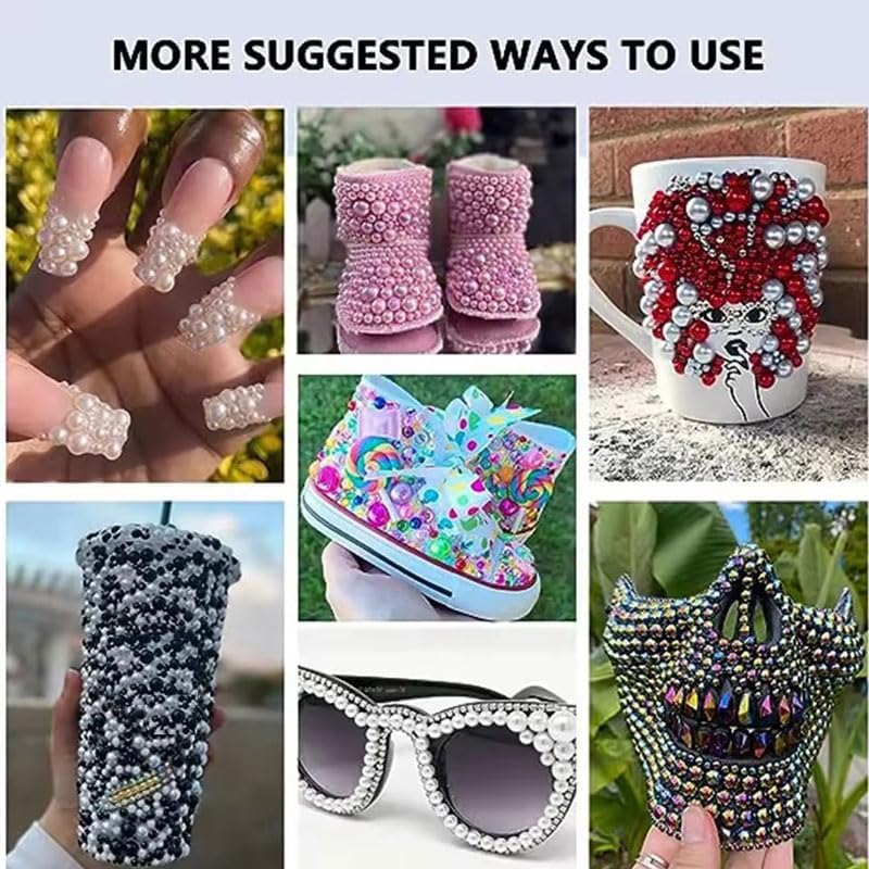 2000PCS AB Color Imitation Half Round Pearls Bead Loose Beads Gems, Mixed Sizes 2/3/4/5/6/8/10mm Flatback Pearls for Crafts Jewelry Nail Art Decoration Shoes Clothes Scrapbook(Mixed Colors AB) - Image 2