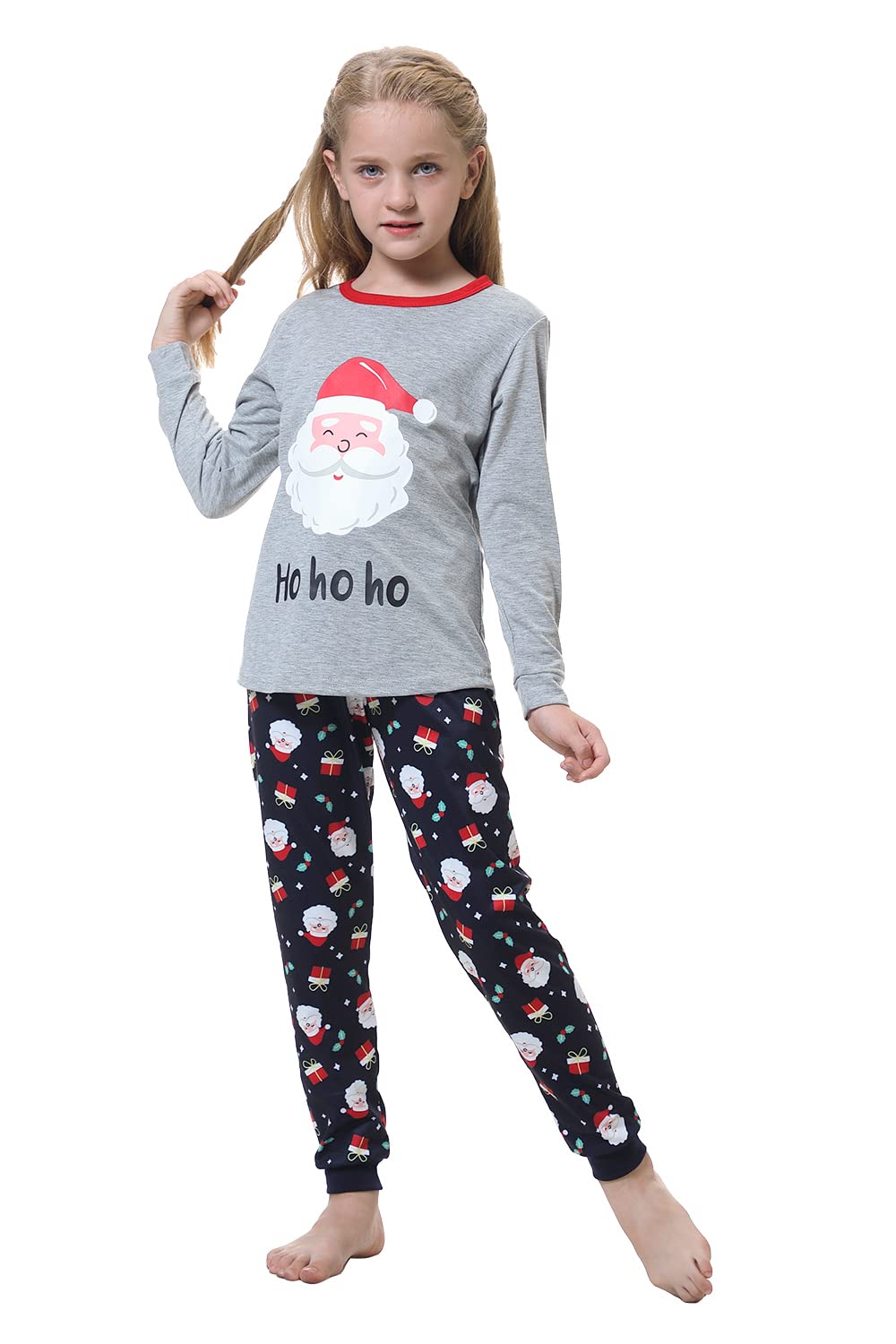 MyFav Family Matching Christmas Pyjamas Set Xmas Pjs Sleepwear Long Sleeve Nightwear for Womens Mens Girls Boys Kids