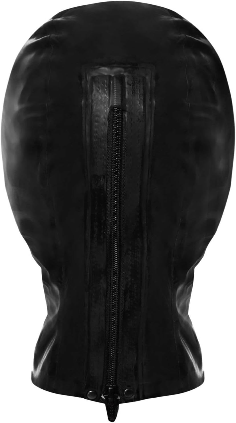 MFMYEE Latex Mask Rubber BDSM Fetish Bondage Mask Erotic Cosplay Mask Latex Lovers
