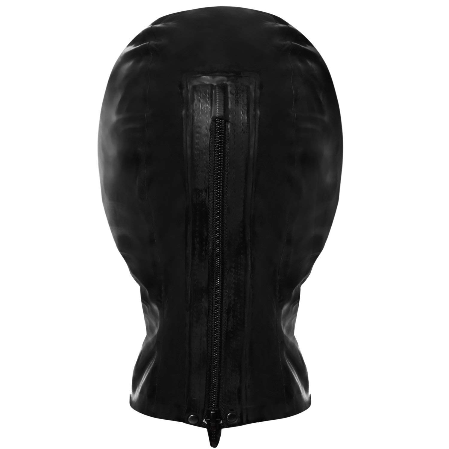 MFMYEE Masque en latex, cagoule laissant les yeux et le menton découverts, capuche cosplay SM, masque d'Halloween. (1 Unité (Lot de 1))