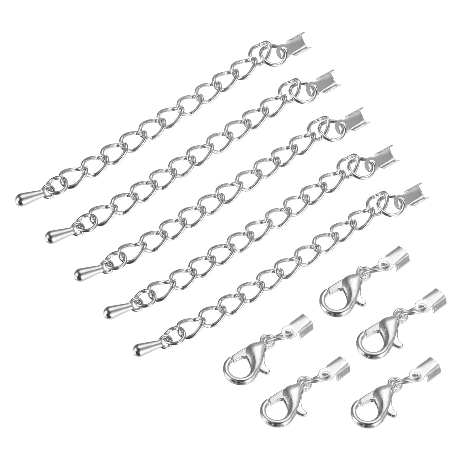 Cierres de pinza de langosta y cadena para reparar collares rotos con terminal 3mm