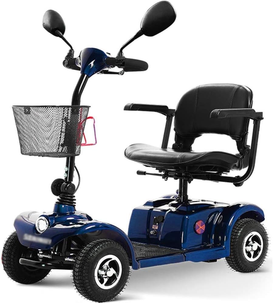 KDMB Scooter 4 Ruedas motrices con Luces Patinete eléctrico para Adultos/Ancianos/discapacitados Patinete de Ocio Silla de Ruedas eléctrica Patinete de Viaje de Largo Alcance hasta 0-10 km/h, Rango