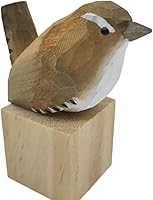 Vista 42 de Figura de pájaro de teta de vientre amarillo de madera para decoración del hogar