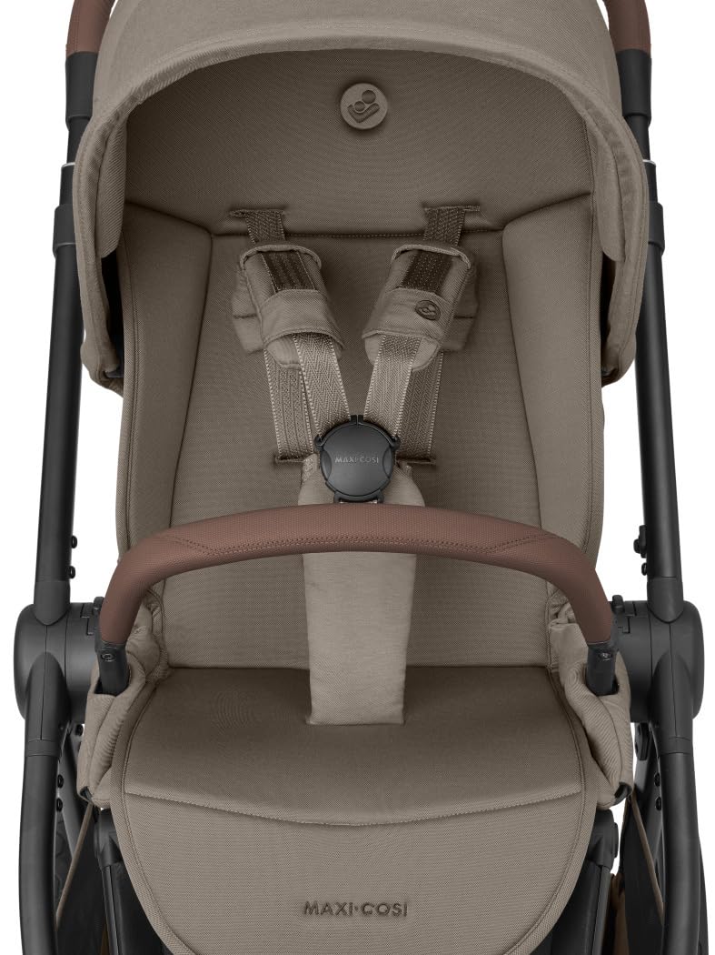 Maxi-Cosi Oxford, Poussette, 0-4 ans, 0-22 kg, Pliage compact, Suspension douce, Assise spacieuse, 3 positions d'inclinaison, Panier de rangement de 10 kg, Twillic Truffle