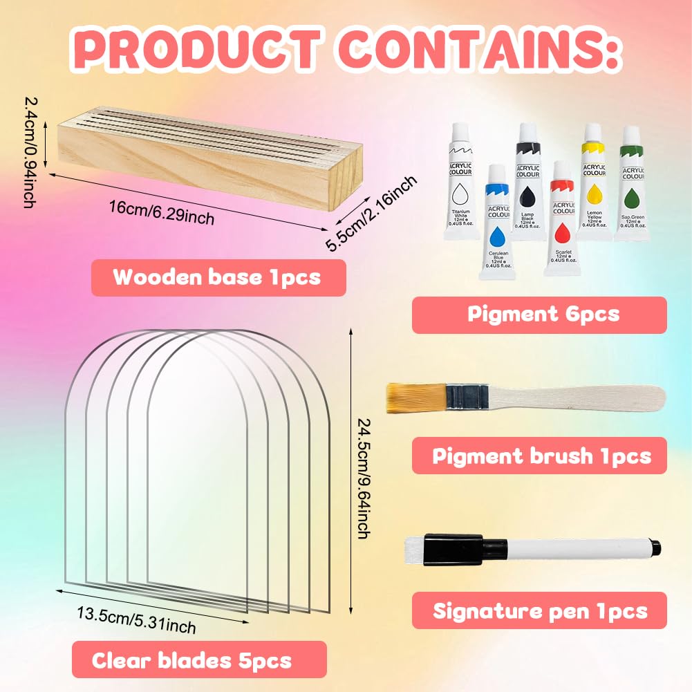Kit per impronte di mani e piedi, fai da te, in legno, con base in legno massello, 5 pannelli acrilici e 6 vernici atossiche, regali fai da te per neo genitori, regali per neonati e familiari