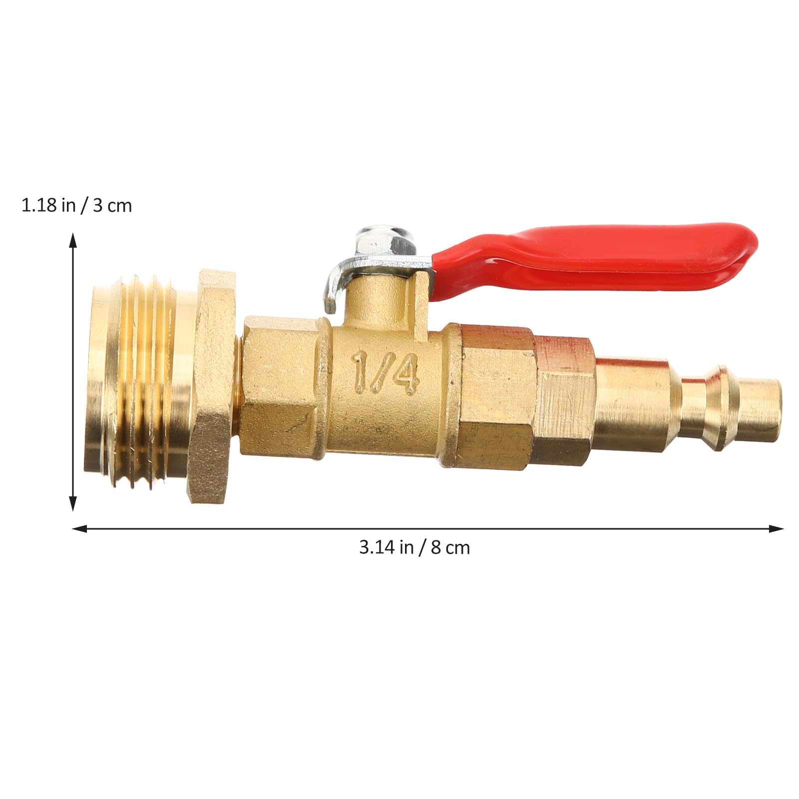 ibasenice 3 raccordi di scarico in ottone per rimorchio, adattatori per tappo di scarico a connessione rapida con filettatura maschio da 1/4" per camper, barche, roulotte e impianti idraulici per