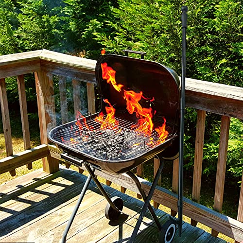 Bebecome 46'' Fireplace Poker, Camping Fire Poker For Fire Pit Outside, Heavy Duty Outdoor Indoor Fire Stoker, Firepit Tools Accessories For Party Campfire Black #TOP5
