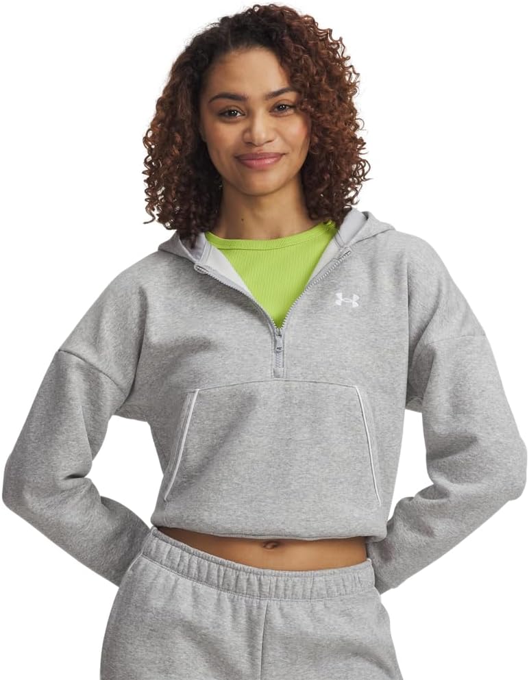 Under Armour womens Rival Fleece Piped Half Zip Hoodie