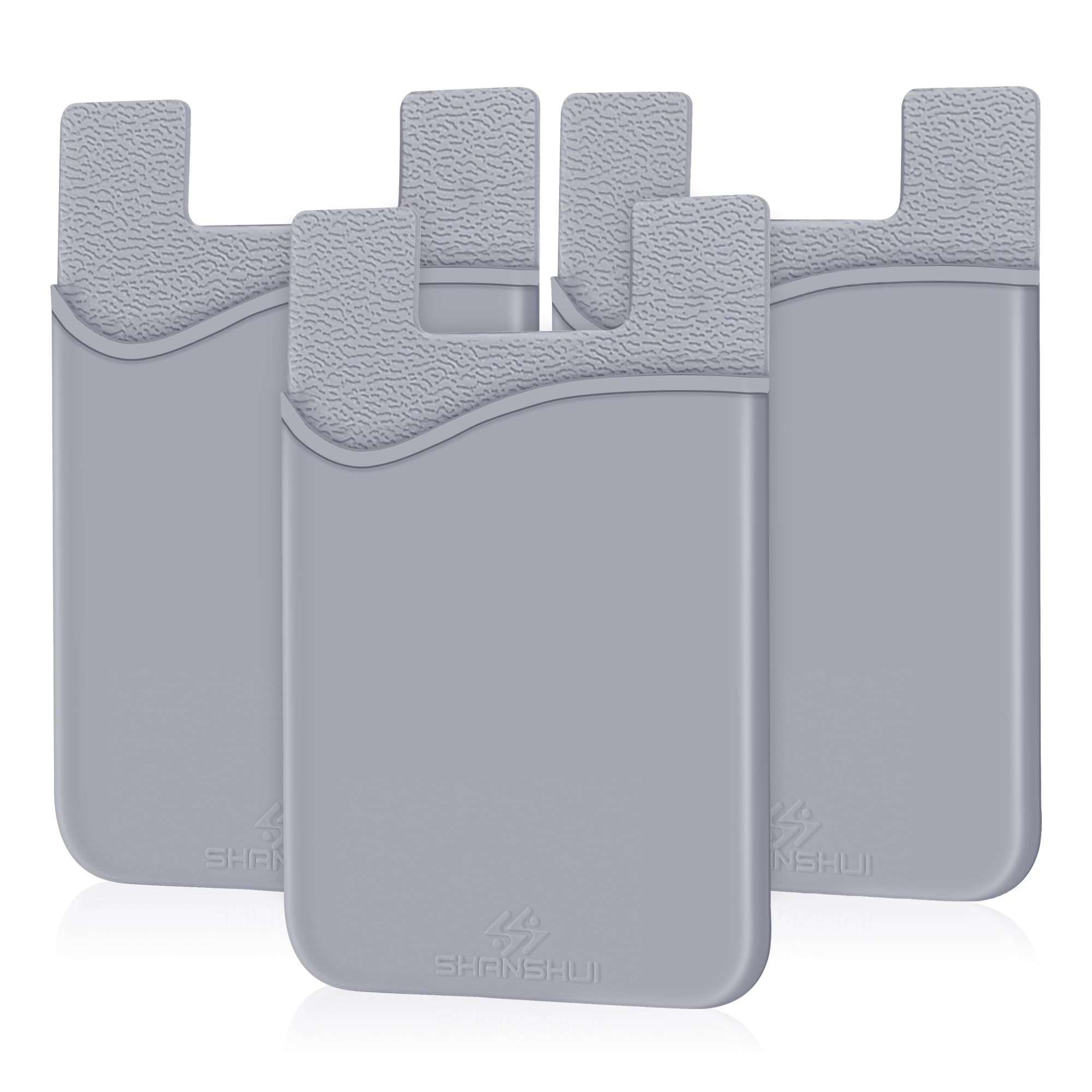 SHANSHUI Phone Card Holder, 3-in-1 Credit Card Holder - Works with Every Phone, iPhone, Android &amp; Most Smartphones - Gray