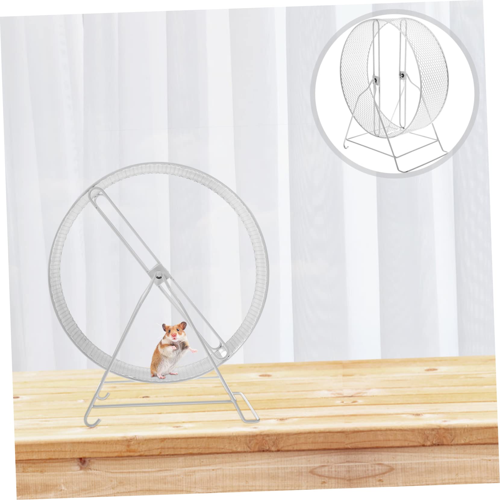Happyyami Ruota da Corsa Silenziosa in Ferro Bianco con Funzionamento Sicuro per Criceti e Piccoli Animali e Adatta per Esercizi Domestici