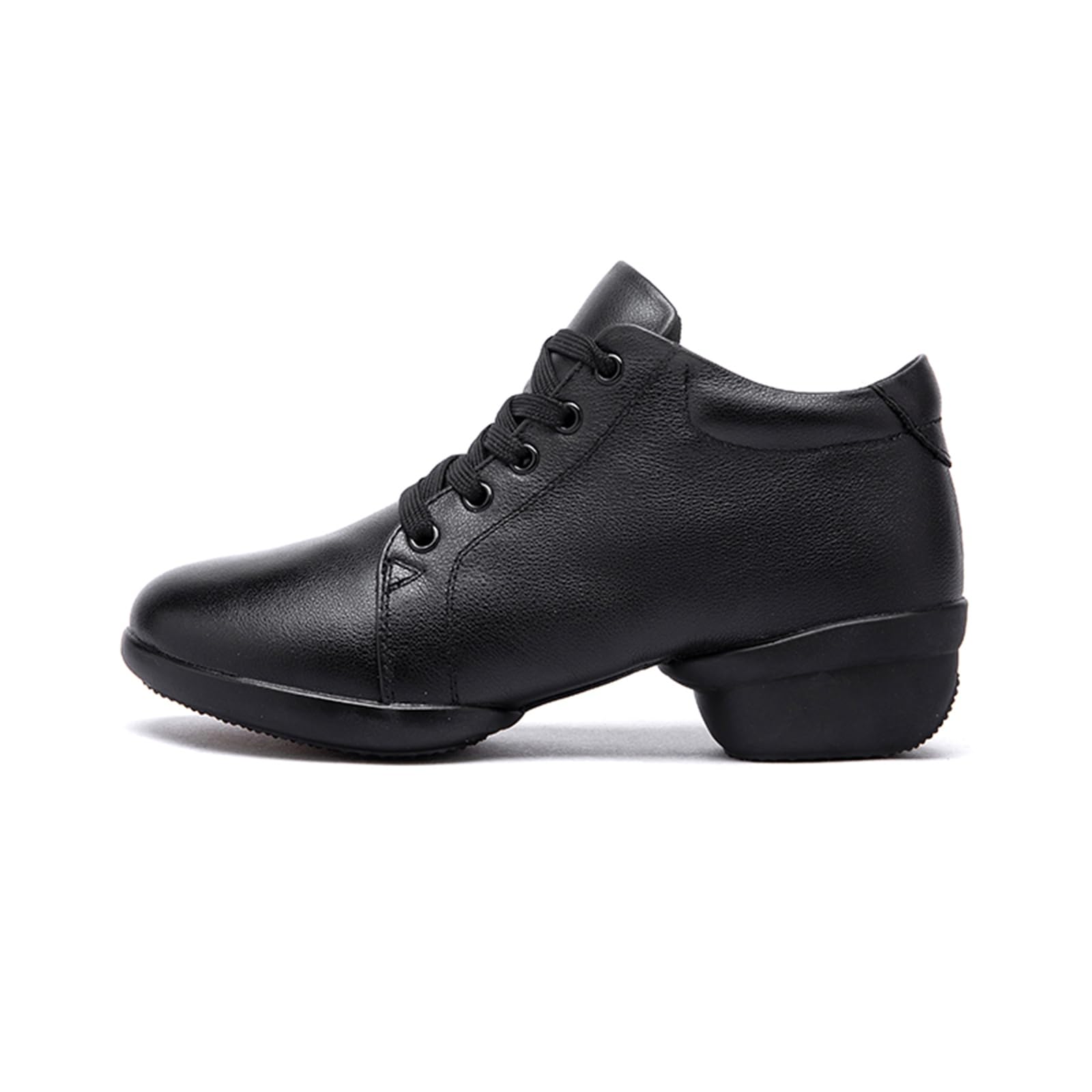Scarpe da Jazz da Donna Stivali da Ballo in Pelle con Suola Divisa Tacco Basso Allacciati Scarpe da Ginnastica per Balli Latini Moderni